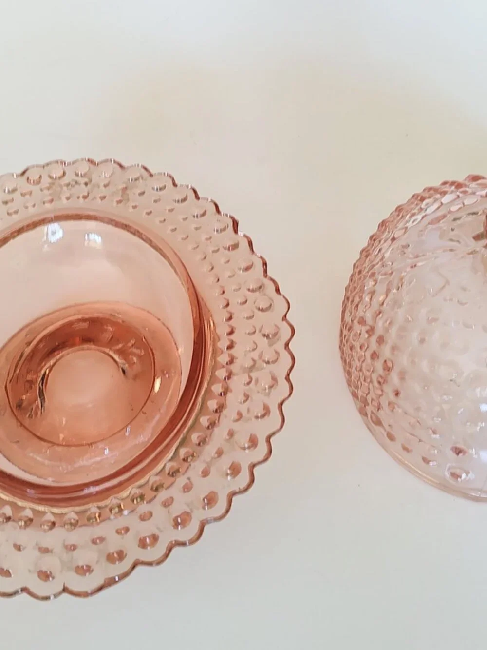 Vintage Pink Nautilus Argonaut Shell Candy Dish National Glass Co Northwood Rare
